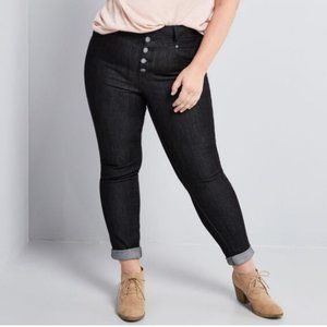 ModCloth Karaoke Seamstress Buttoned Skinny Jeans